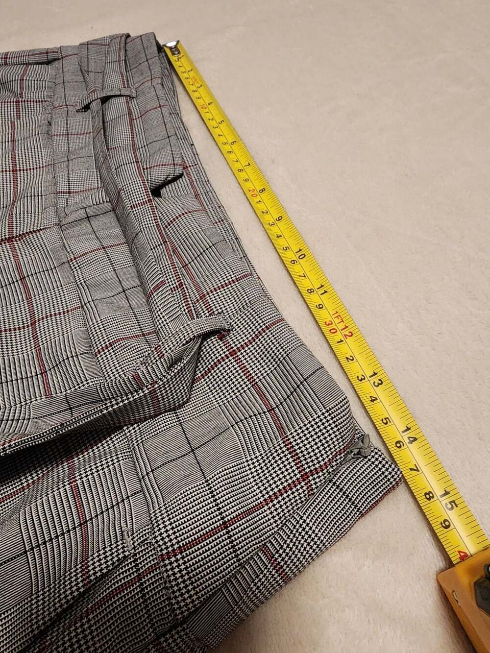 Dynamite Plaid Paperbag Waist Trousers Grey office wear Academia - Picture 9 of 11